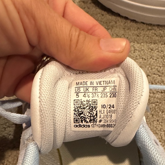 Adidas Women's Light Blue and White Sneakers - Picture 2 of 3